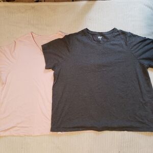 2 Pk Lands End Women Gray & Pink T-Shirts 3X